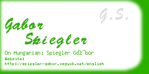 gabor spiegler business card